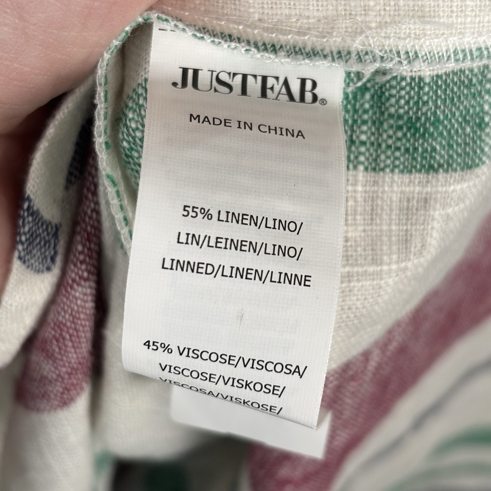 NWT JUSTFAB Linen Blend Stripe Shift Dress Swim Cover Up Women's 2X Beach Resort - Picture 8 of 8